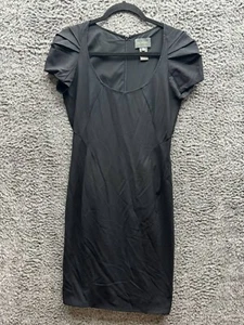 Zac Posen Black Sheath Ruched-sleeve Dress Womens Size 4 - Picture 1 of 10