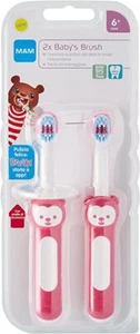 MAM - 2X BABY'S BRUSH SPAZZOLINI PER BAMBINI 6+MESI ROSA - Foto 1 di 2