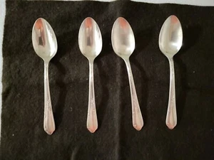 Oneida LTD 1881 Rogers Meadowbrook Heather 6" cucchiaino placcato argento set di 4 1936 - Foto 1 di 17