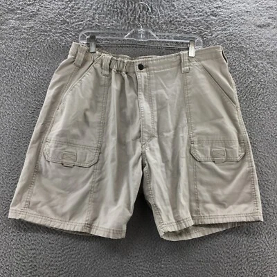 Мужские шорты REI Cargo 40 (фактические 35x8) бежевые из хлопковой смеси с высокой талией на пуговицах - Изображение 1 из 4