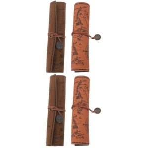 4 Stück Bleistift-Rolltasche im Retro-Stil, Stiftrolle, Federmäppchen, Halter, - Bild 1 von 12