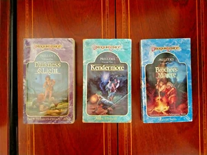 DRAGONLANCE PRELUDES  COMPLETE 1 2 3 DARKNESS KENDERMORE MAJERE 1ST VG+ TSR WOTC - Picture 1 of 6