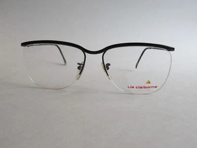 Anteojos Liz Claiborne Style LC 58 Vintage Negros Semi-Sin Borde Foto 1 de 4