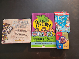 GAME LDS Mormon Lot 4 Games: We Believe, Moroni Spy, Zigity, Cat & Hat Can Do