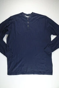 Mens Cactus Original Brand Blue Long Sleeve Thermal Henley Shirt Medium - Picture 1 of 4