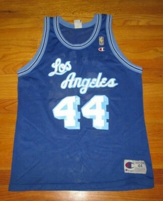 JERRY WEST Vtg 90s 1996 Lakers NBA @ 50 Gold LOGO CHAMPION Jersey Size 44 - Image 1 of 4