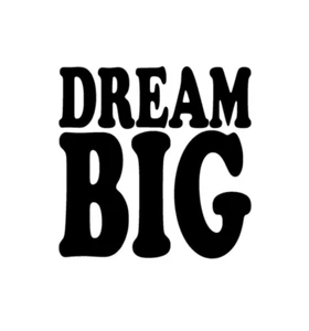 Dream Big Vinyl Sticker decal BLACK GLOSS 10 x 10 cm - Picture 1 of 2