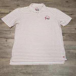 Peter Millar Poloshirt Herren Large weiß rot Streifen Texas Amateur Golf 2015 - Bild 1 von 9