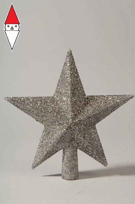 PUNTALE ALBERO KAEMINGK PUNTALE 19X19 CM H 4.5 CM ARGENTO - Immagine 1 di 1