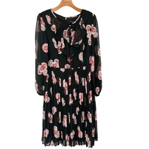 Tommy Hilfiger Womens Long Sleeve dress chiffon pink floral size 12 new $129 - Picture 1 of 15