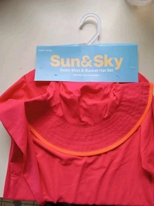 Sun & Sky Youth L (10/12) Swim Shirt & Bucket Hat Set UPF50+ NEW SEE PHOTOS - Bild 1 von 8