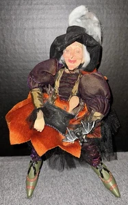 BAMBOLA STREGA CARINA HALLOWEEN resina cucchiaio da forno mazza SCAFFALE SITTER 10” TV1 - Foto 1 di 7