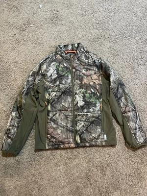 Mossy Oak Full Zip Thinsulate Lined Jacket Men M Brown Pkts Lightweight Hunting - Image 1 of 3