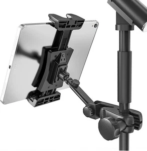 Tablet Holder for Microphone Stand, Mic Music Stand black - Picture 1 of 7