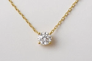 GIE Certified 7 MM Floating Treated Diamond Pendant in 925 Sterling Gold Plated - Picture 1 of 2