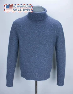 Wax London Mens Petrol Blue Ridgeway Roll Neck Jumper Size Speckled Wool Blend - Picture 1 of 23
