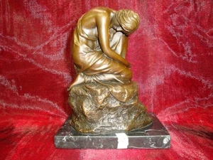 Statue Maid Sexy Art Deco Stil Art Nouveau Jugendstil Stil Massive Bronze Unterz - Picture 1 of 7