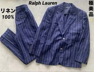 Ralph Lauren Vintage Linen Striped Pattern Jacket And Pants Super Beautiful Item - Picture 1 of 12