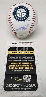 Julio Rodriguez Signed Rawlings Official Seattle Mariners Logo Baseball JSA A7 - Image 1 of 3