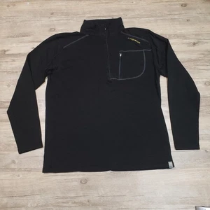 LIVESTRONG Pullover Mens Large Black tasc Performance Fleece Quarter Zip Bamboo - Picture 1 of 11