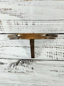 Estante de pared flotante vintage en forma de media luna con canto de placa - Imagen 1 de 8
