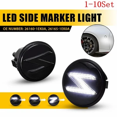 LED Fender Emblem Side Turn Signal Light for 09+ Nissan 370Z NISMO Z34 350Z 1-10 - Image 1 of 4