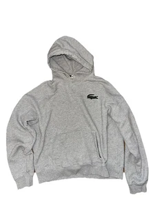 Lacoste Long Sleeve Hoodie Unisex Size Large Gray Cotton Pullover Big Logo - Picture 1 of 5