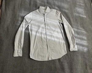 Massimo Dutti Striped Italian Fabric Cotton Shirt Size M RRP £60 - Picture 1 of 13