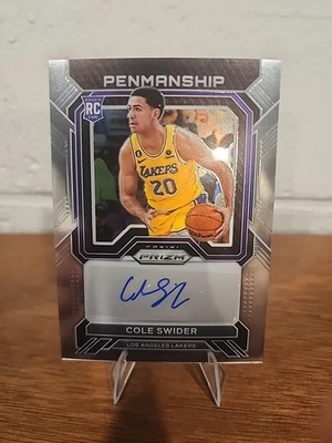 2022-23 Panini Prizm Rookie Penmanship Cole Swider #RP-CSW (AU RC) Lakers Auto🔥 - Image 1 of 2