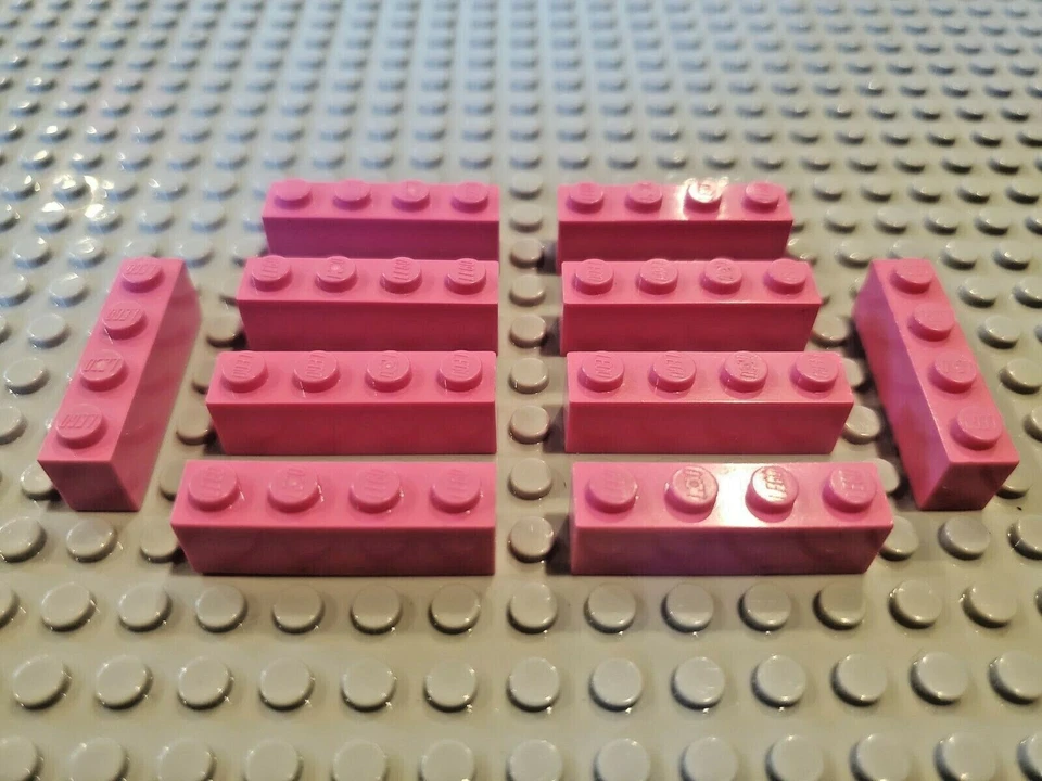 Lot of 10 Pink Lego 1x4 Bricks 3010  - Image 1 of 1