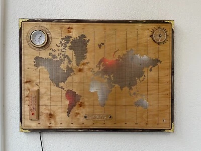 wood world map - Image 1 of 4