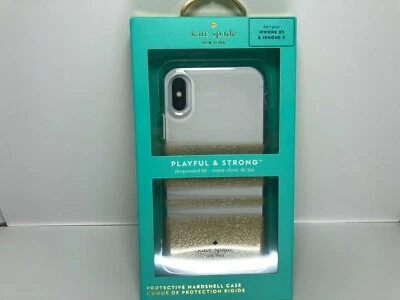 Funda Kate Spade New York Delgada Transparente para iPhone X y XS - Rayas Doradas Transparentes  Foto 1 de 4