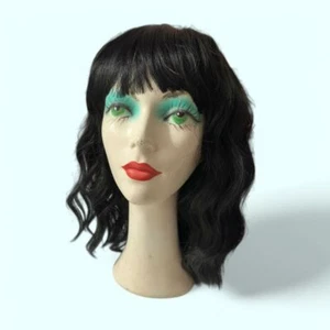 Vintage 70s Hand-Painted Mannequin Head Display with Wigs | 13.5" Tall - Picture 1 of 12
