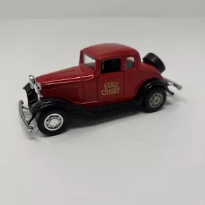 Vintage Diecast 32 Ford Coupe Red Car Fire Chief #8501 Made in Hong Kong - Picture 1 of 16