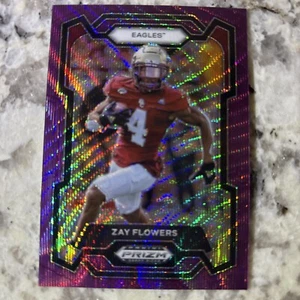 2023 Panini Prizm Draft Picks - Purple Wave Prizm #143 Zay Flowers (RC) - Picture 1 of 6