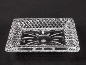 Diamond Cut Floral Crystal Trinket Dish - Picture 1 of 4