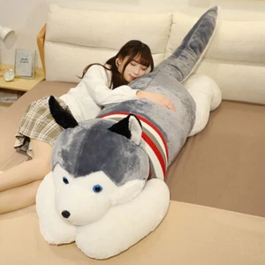 Giant Husky Dog Stuffed Animal Puppy Large Plush Toy Kids XMAS Gift 100cm 1pcs - Picture 1 of 8