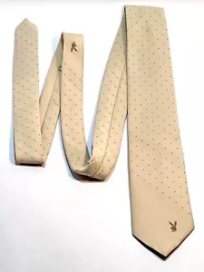 Vintage 57” Playboy Tie Tan And Brown Polyester - Picture 1 of 6
