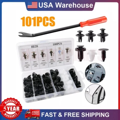 For Toyota Car Push Pin Rivet Bumper Door Trim Panel Retainer Clip Fastener KitU - Image 1 of 4