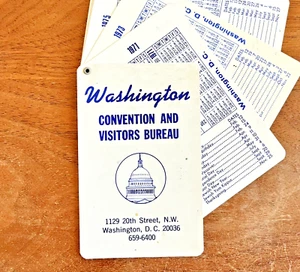 1970s Washington DC Pocket Calendar Plastic Convention Visitor Bureau Souvenir - Picture 1 of 5
