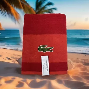 Lacoste ORANGEAID Handtuch 100 % Baumwolle 30" x 52" großes Krokodil Logo - Bild 1 von 3