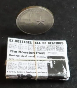 5 Texas Newspaper Newspapers Tied Bundle Print 1:12 Dollhouse Miniature 5518 - Picture 1 of 4