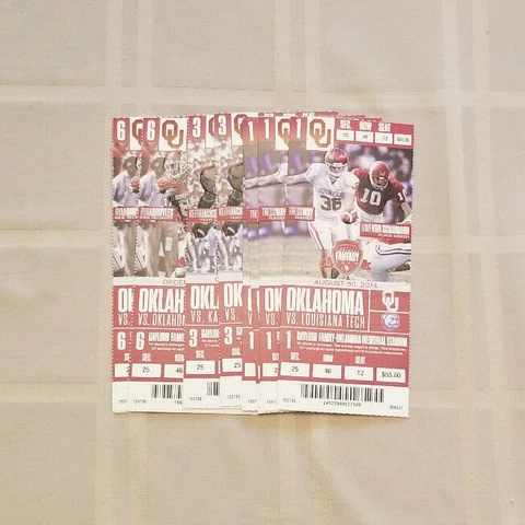 2014 OKLAHOMA SOONERS FOOTBALL TICKET STUBS Cover