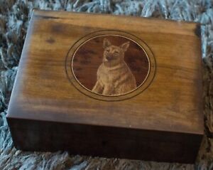 Beautiful Vintage Mauchline Ware Alsatian Dog Box