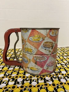 Androck Handi-Sift 1950er Jahre Mehlsieb Lebensmittel Küche Grafik große 3 Bildschirme - Bild 1 von 9