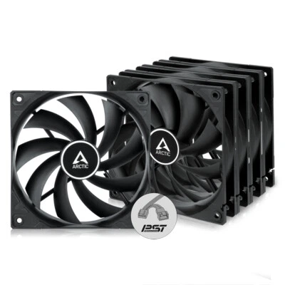 ARCTIC F12 PWM PST black (5 Pack) 120 mm Gehäuse Lüfter Case Fan PC B-Ware - Bild 1 von 4