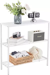 29.5" Narrow Console Table - 3-Tier Entryway Table with Shelves, Metal Frame, fo - Picture 1 of 12