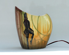 Vintage 1950s C.I.D. Italy painted Picassoesque nude figure ceramic table lamp