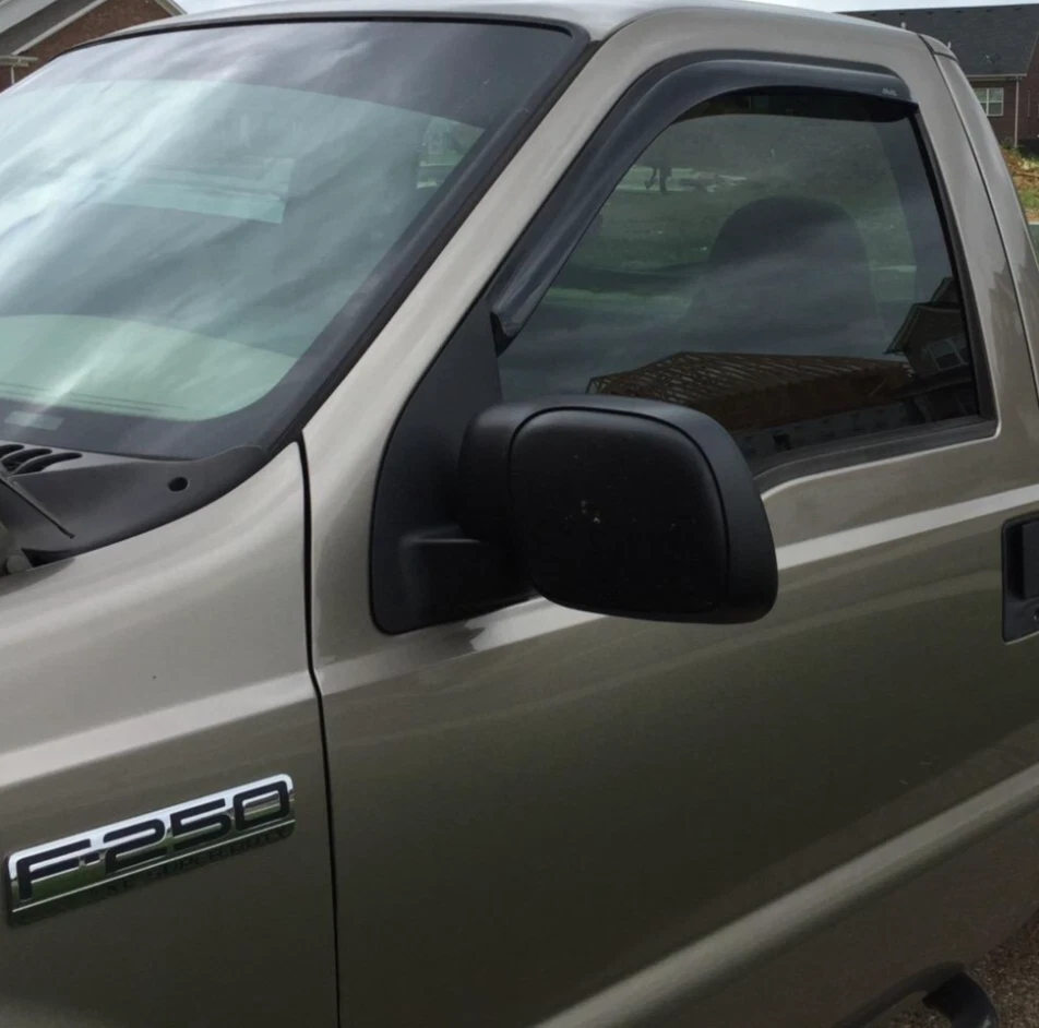 Viseiras de ventilação AVS Smoke 3M proteção contra chuva fita para 1999-2016 F250 F350 cabine única - Imagem 1 de 2