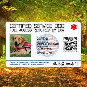SERVICE DOG ID CARD FOR SERVICE ANIMAL PROFESSIONAL RATED 10 - Picture 1 of 2
